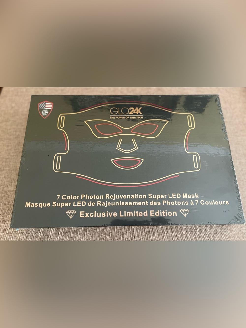 Glo24K Limited Edition 7 Color Photon Rejuvenation Suuper LED Mask NIB NEW